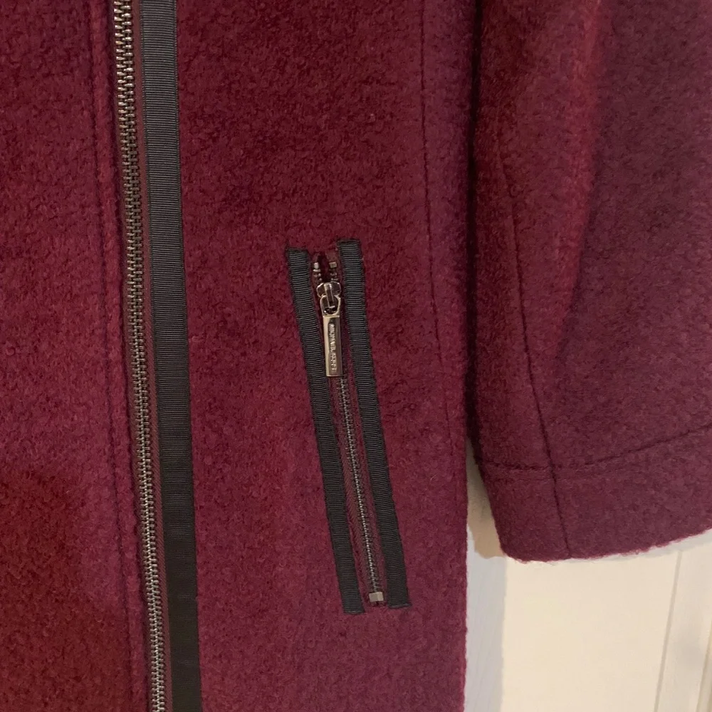 NWOT Michael Kors Burgundy Lined Wool Coat sz 8